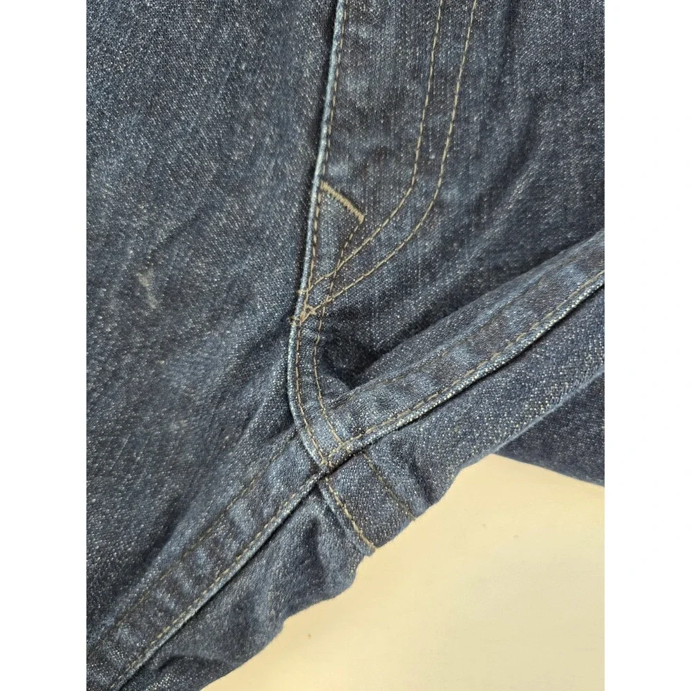 Y2K True Religion Straight Flap‎ Jeans 34X29 USA Dark Wash World Tour Ricky
